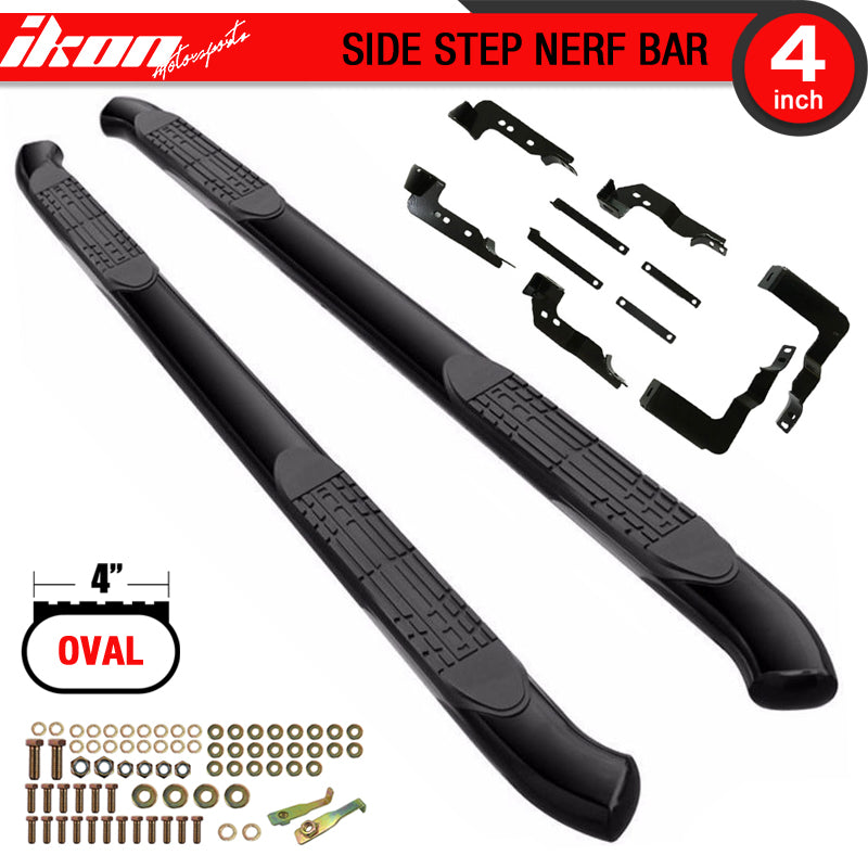 Black / Stainless Steel T304 Nerf Bars Side Steps Bars Running Boards