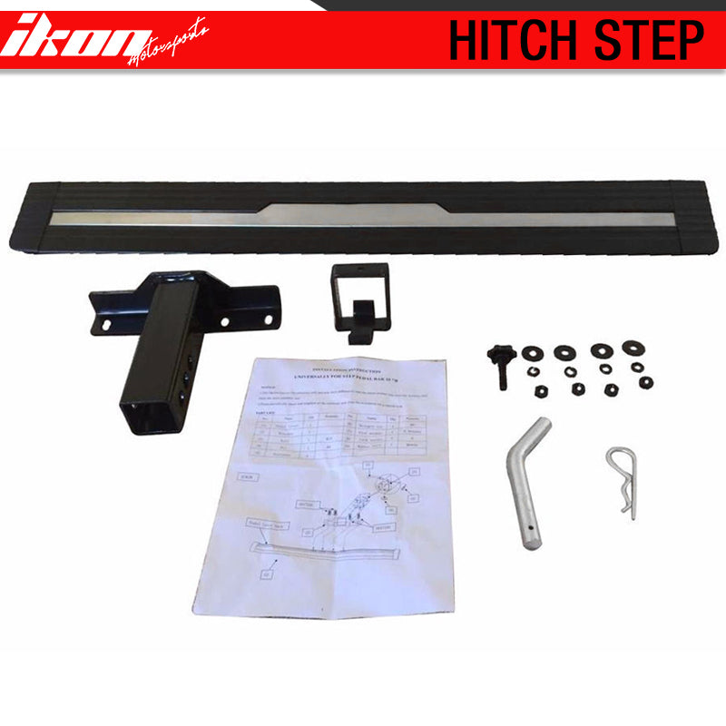 Hitch Step Compatible With Universal Vehicles With 2Inch Receiver 35Inch Black Bumper Guard Side Step Bar Running Boards by IKON MOTORSPORTS