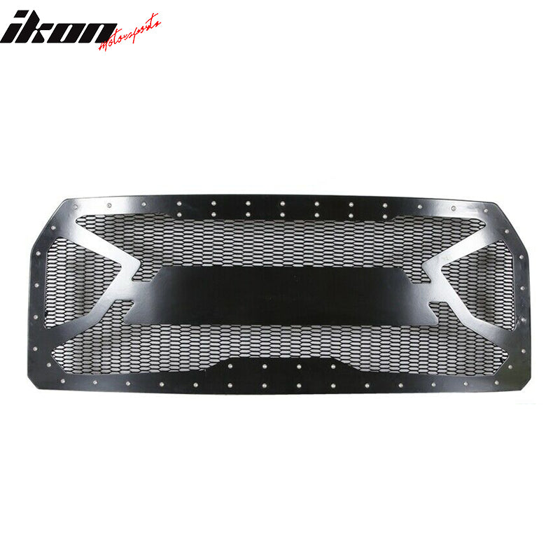 Grille Compatible With 2015-2022 Ford F-150, Black Front Bumper Mesh Grille Guards By IKON MOTORSPORTS