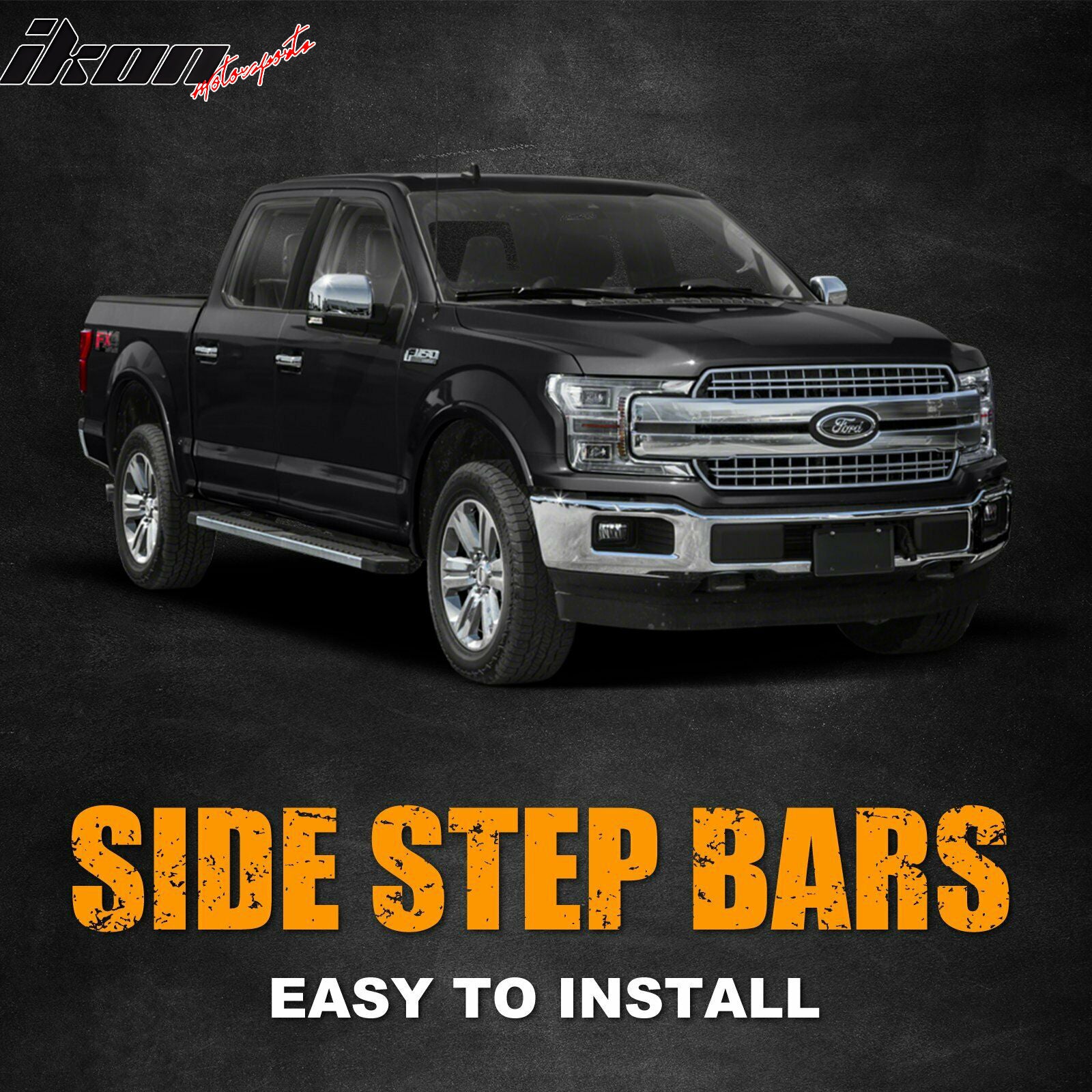 Fits 15-22 Ford F150 F-150 Super Crew Cab 6" Running Board Side Step Nerf Bar