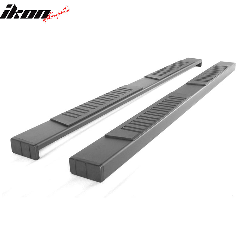 Compatible With 09-14 Ford F150 Super Cab 78" Nerf Bars Side Step Running Boards Black By IKON MOTORSPORTS