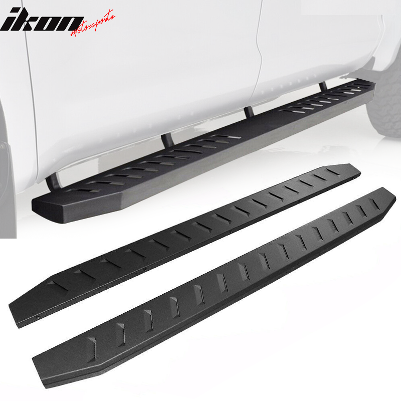 2015-2022 Ford F-150 F-250 F-350 78In Black Running Board Carbon Steel