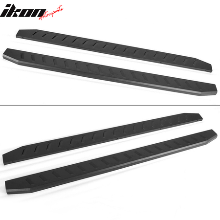 Running Boards Compatible With 2015-2018 Chevy Colorado GMC Canyon Crew Cab, 76'' Black Powder Coated Carbon Steel Side Step Nerf Bar LH RH by IKON MOTORSPORTS