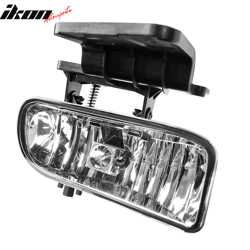 IKON MOTORSPORTS, Fog Lights Compatible With 2000-2006 Chevy Suburban Tahoe& 1999-2001 Silverado 1500 2500 3500, Factory Front Bumper Lamps Clear Lens
