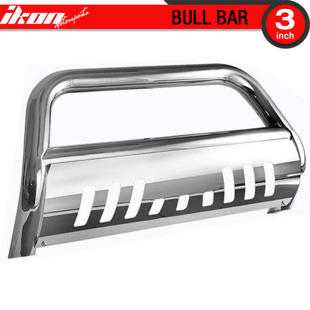 Bull Bar Compatible With 2007-2010 Chevy Silverado 2500 3500HD, SS Bumper Grille Guard by IKON MOTORSPORTS, 2008 2009