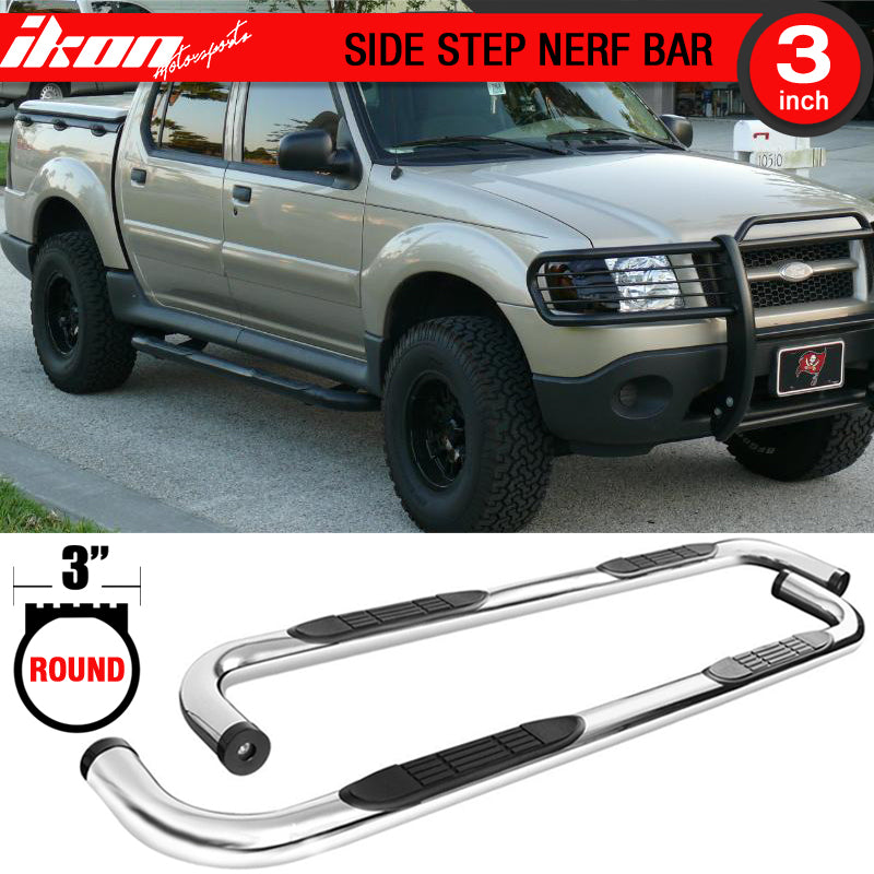 Fits 01-06 Explorer Sport Trac 3'' Side Step Bars Running Boards