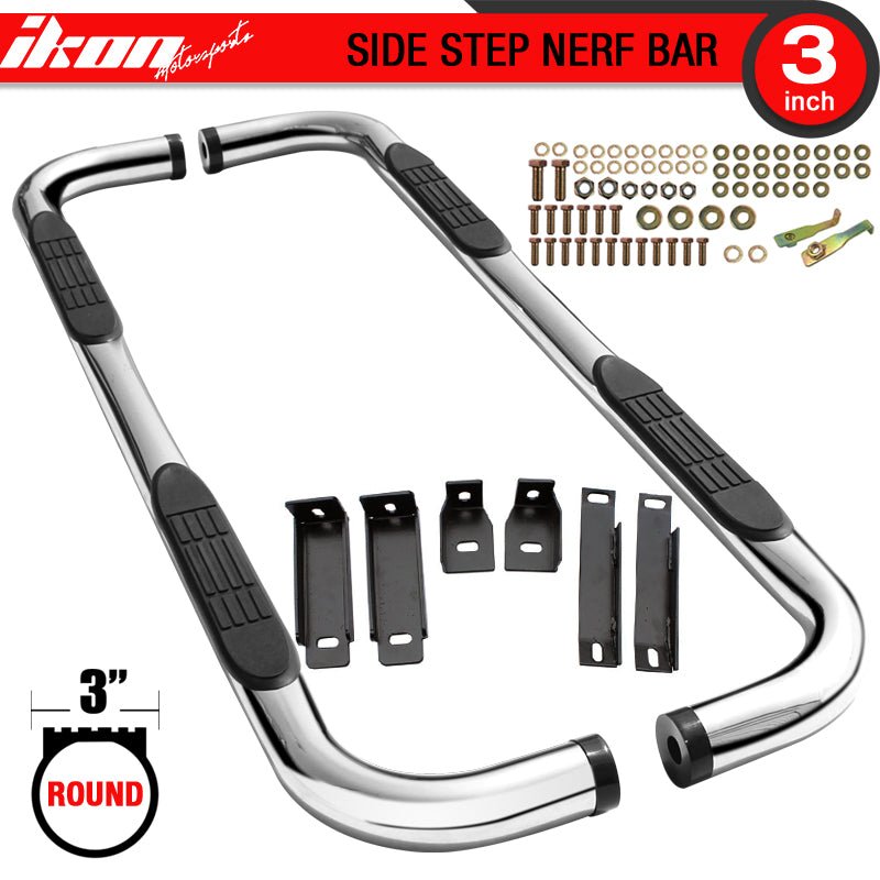 Side Step Bar Compatible With 1984 2001 Jeep Cherokee Unpainted T304 Stainless Steel Side Boarding Guest Step Up T304 T 304 by IKON MOTORSPORTS 1985 1986 1987 1988 1989 1990 1991 1992 1993 1994 Ikon M...