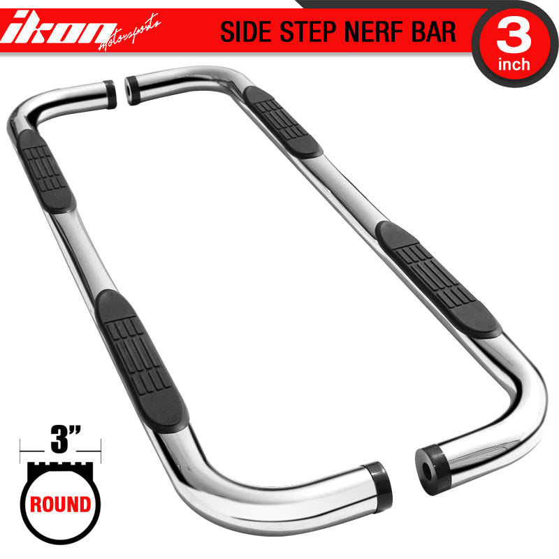 IKON MOTORSPORTS, Side Step Bar Compatible With 2004-2020 Nissan Titan King Cab Models, Unpainted T304 Stainless Steel Side Boarding Guest Step Up T304 T-304