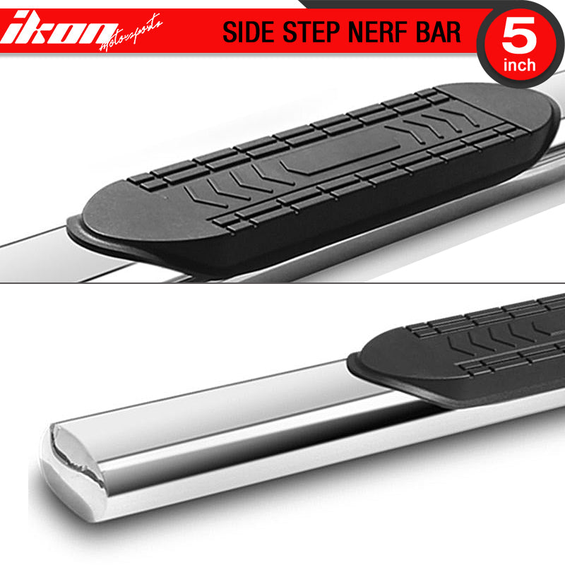 Fits 99-13 Chevy Silverado & GMC Sierra 5Inch Side Step Nerf Bars Running Boards