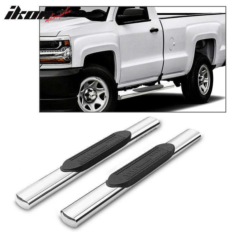 Fits 07-18 Silverado GMC Sierra 5In Steel Side Steps Bars