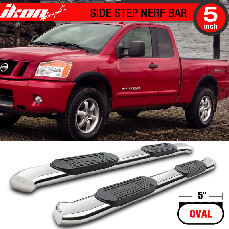 2004-2017 Nissan Titan Ext Cab Chrome Running Boards Stainless Steel