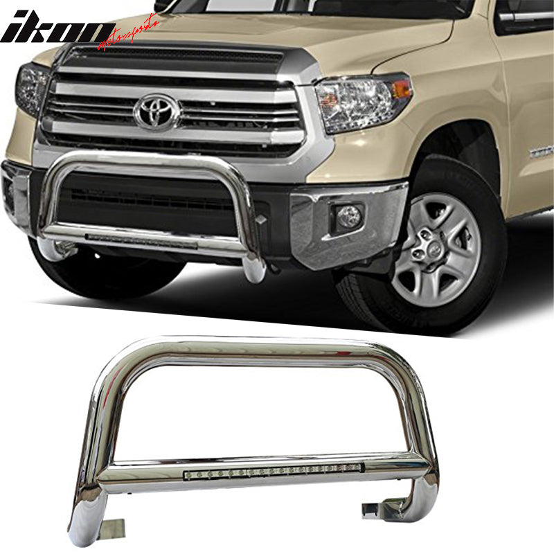 2005-2015 Toyota Tacoma Silver 3" Bull Bar with LED Light Stainless