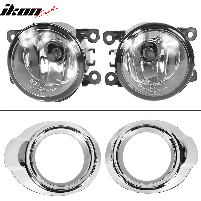 IKON MOTORSPORTS, Fog Lights Compatible With 2012-2014 Ford Focus, Factory Front Bumper Lamps Clear Lens