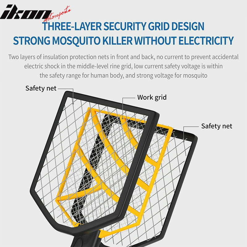 DC Power Electric Racket Mini Mosquito Swatter Fly Pest Insect Bug Zapper Killer