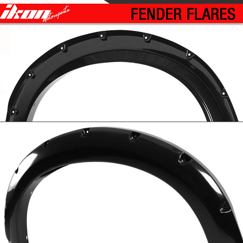 Fits 99-07 F250 F350 Super Duty Pocket Rivet Black Fender Flares