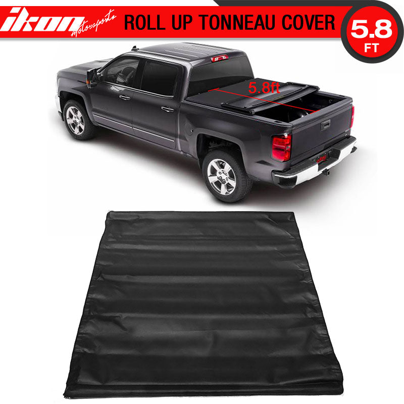 2014-2017 Chevy Silverdo Roll Lock Soft Tonneau Cover Black 5.8ft Bed