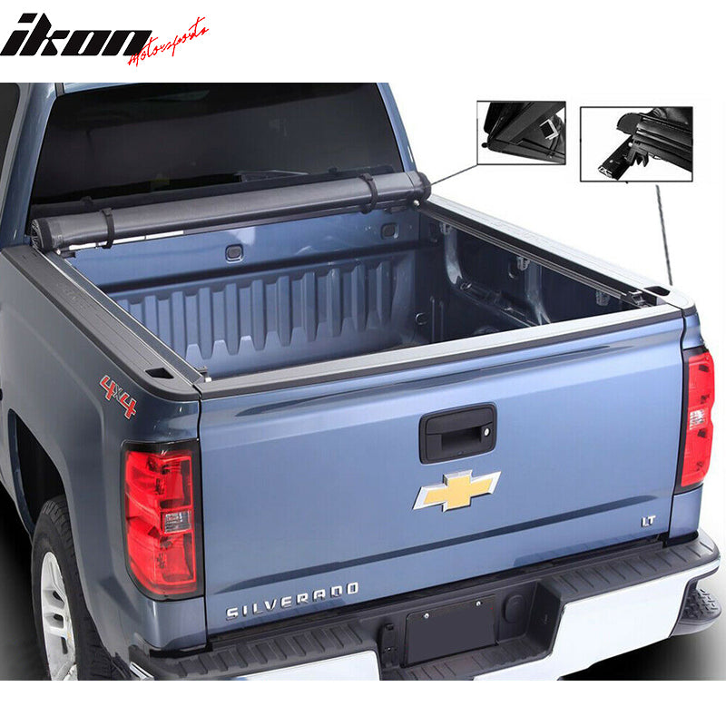 Fits 19-22 Chevy Silverado GMC Sierra 6.6Ft Bed Soft Roll Up Tonneau Cover