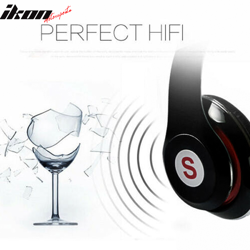 Black Bluetooth Headphones Sport Stereo Foldable Headsets with Mic