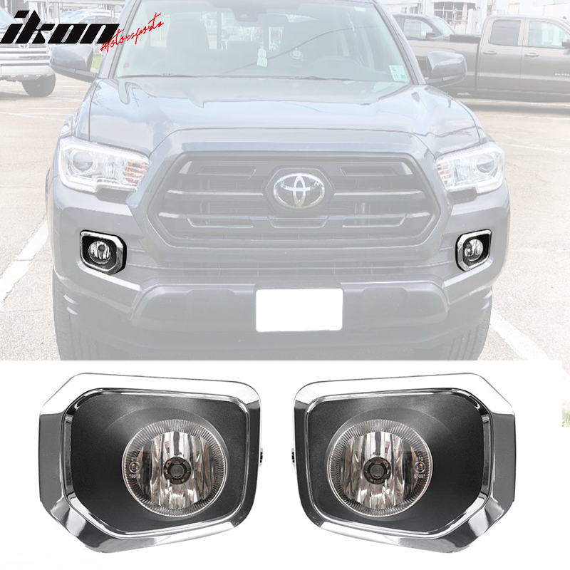 2016-2023 Toyota Tacoma Clear Fog Lights Lamps w/ Switch Assembly