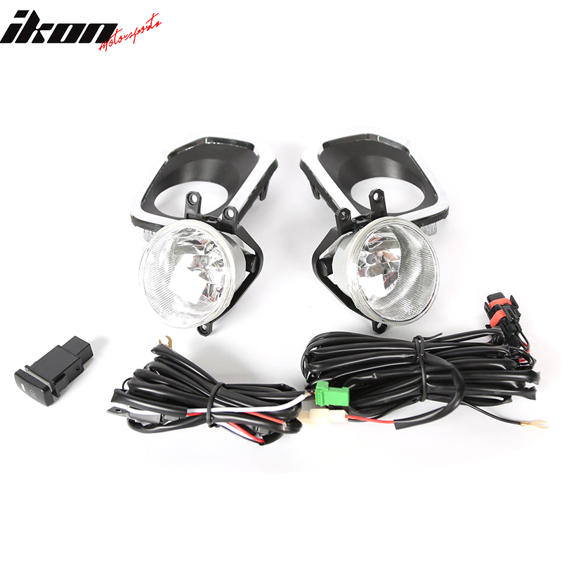 Fits 16-23 Toyota Tacoma Clear Lens Bumper Fog Lights Lamps w/ Wiring Switch