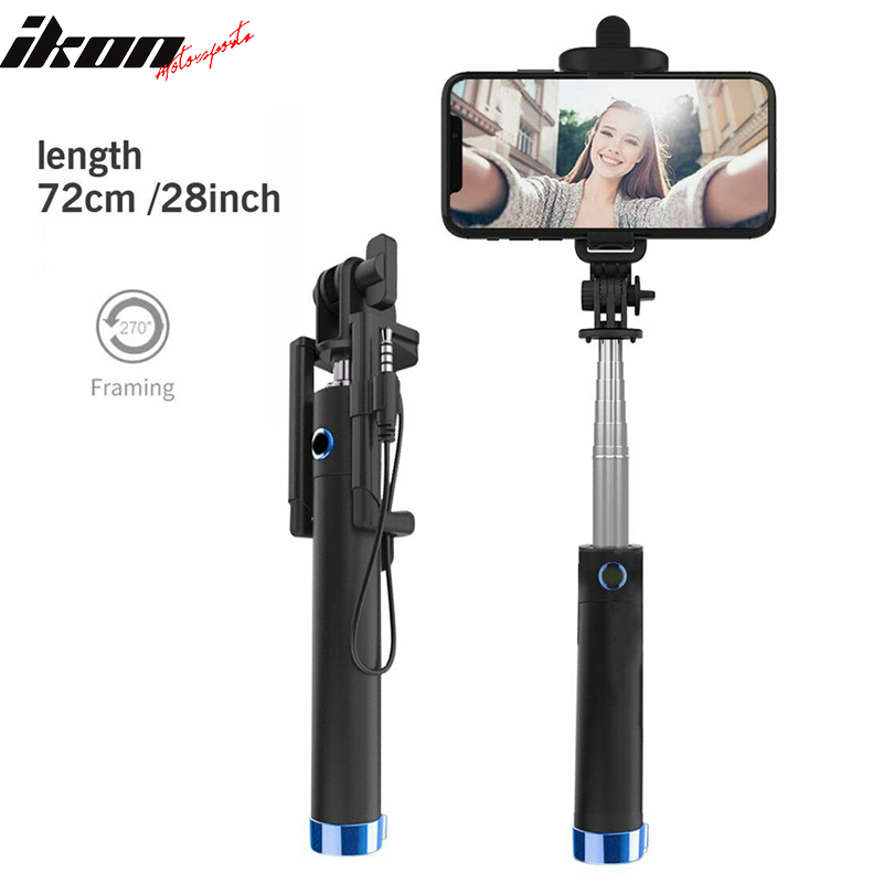 Blue 24''Selfie Stick Extendable Phone Holder Fits iPhone and Android