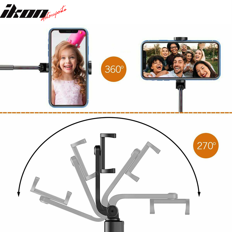 Black 24''Selfie Stick Extendable Phone Holder Fits iPhone and Android Phone