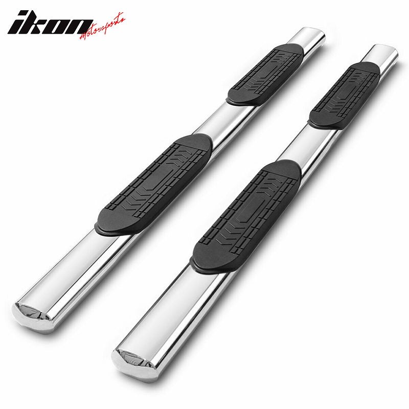IKON MOTORSPORTS, Running Board Compatible With 2009-2014 F-150 Extended Cab, 6" Stainless Steel Mirror Polished Side Step Nerf Bar Pair, 2010 2011 2012 2013