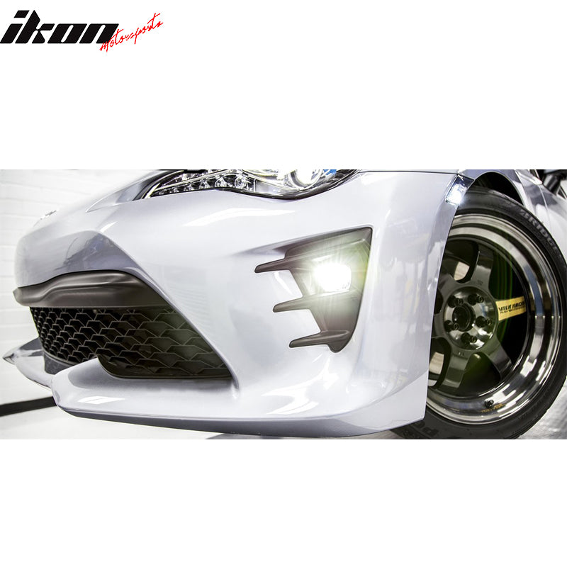IKON MOTORSPORTS, Fog Lights Compatible With Universal Toyota Cars, Factory Front Bumper Lamps Clear Lens Pair