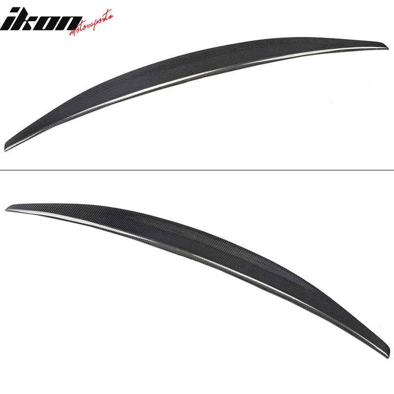 IKON MOTORSPORTS, Trunk Spoiler Compatible With 2008-2017 Audi A5 B8 Coupe, Matte Carbon Fiber + FRP S Style Rear Spoiler Wing, 2009 2010 2011 2012 2013 2014 2015 2016