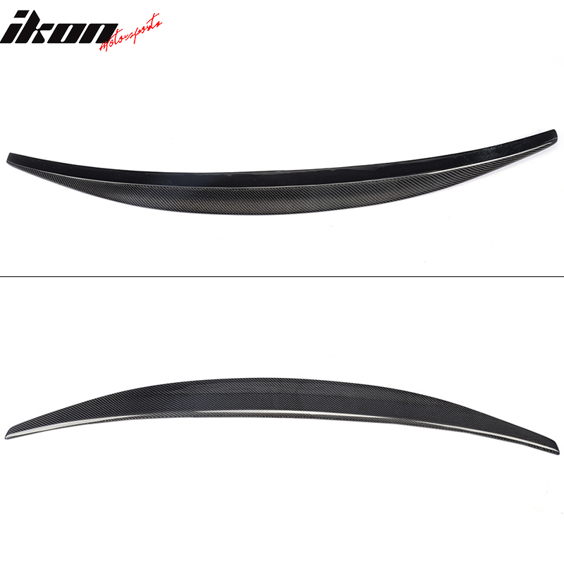 IKON MOTORSPORTS, Trunk Spoiler Compatible With 2008-2017 Audi A5 B8 Coupe, Matte Carbon Fiber + FRP S Style Rear Spoiler Wing, 2009 2010 2011 2012 2013 2014 2015 2016