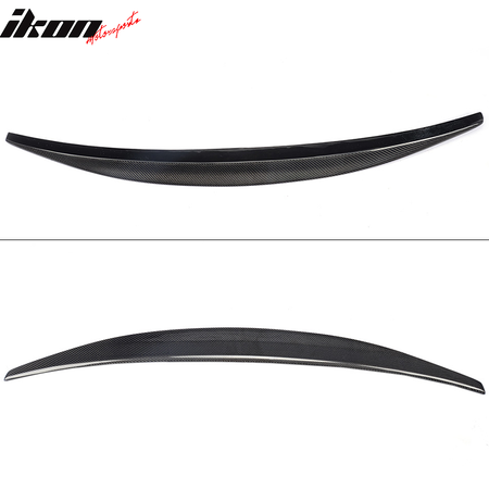IKON MOTORSPORTS, Trunk Spoiler Compatible With 2008-2017 Audi A5 B8 Coupe, Matte Carbon Fiber + FRP S Style Rear Spoiler Wing, 2009 2010 2011 2012 2013 2014 2015 2016