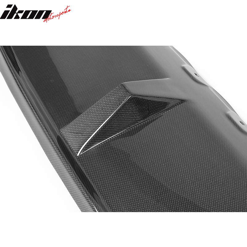 IKON MOTORSPORTS, Rear Diffuser Compatible With 2011-2016 BMW 5 Series F10 M5  , Matte Carbon Fiber 3D Style Rear Bumper Lip Spoiler Wing, 2012 2013 2014 2015