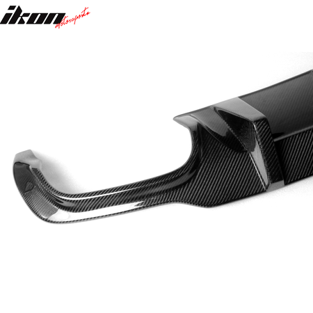 IKON MOTORSPORTS, Rear Diffuser Compatible With 2012-2014 Mercedes-Benz C Class W204 C63 Sedan , Matte Carbon Fiber + FRP JC Style Rear Bumper Lip Spoiler Wing, 2013