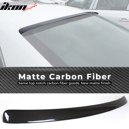 IKON MOTORSPORTS, Roof Spoiler Compatible With 2008-2017 Audi A5 B8 Coupe , Matte Carbon Fiber + FRP CA Style Rear Spoiler Wing, 2009 2010 2011 2012 2013 2014 2015 2016
