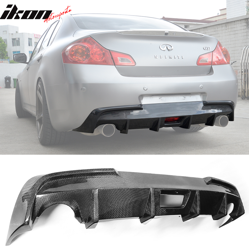 Infinit Sedan Rear IKON MOTORSPORTS, Rear Lip Diffuser Compatible With 2010-2013 Infiniti ...