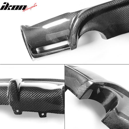 IKON MOTORSPORTS, Rear Diffuser Compatible With 2014-2020 BMW 2 Series F11 Coupe , Matte Carbon Fiber + FRP AP Style Rear Bumper Lip Spoiler Wing, 2015 2016 2017 2018 2019