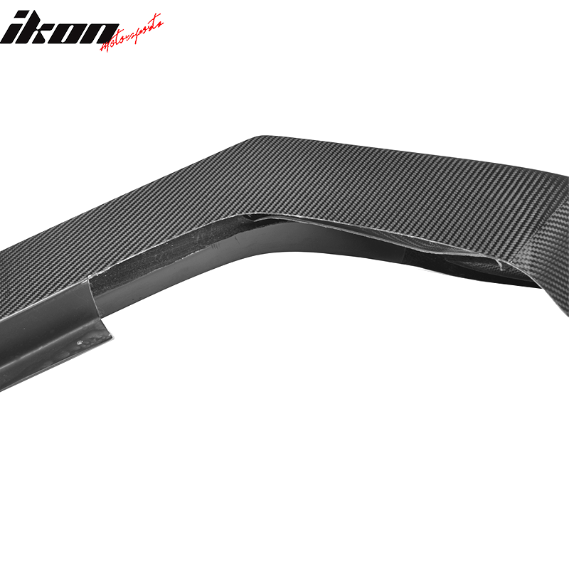 IKON MOTORSPORTS, Rear Diffuser Compatible With 2015-2017 Ford Mustang Coupe Except GT350 , Matte Carbon Fiber + FRP JC Style Rear Bumper Lip Spoiler Wing, 2016