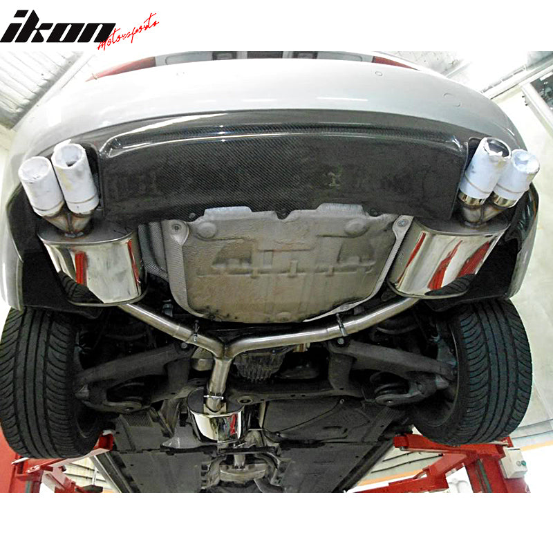 IKON MOTORSPORTS, Rear Diffuser Compatible With 2008-2012 Audi A5 B8 Coupe , Matte Carbon Fiber + FRP O Style Rear Bumper Lip Spoiler Wing, 2009 2010 2011