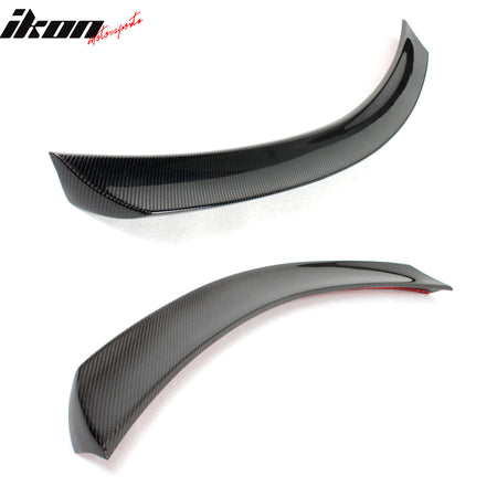 IKON MOTORSPORTS, Trunk Spoiler Compatible With 2008-2014 Mercedes-Benz C-Class W204 Coupe , Matte Carbon Fiber V Style Rear Spoiler Wing, 2009 2010 2011 2012 2013