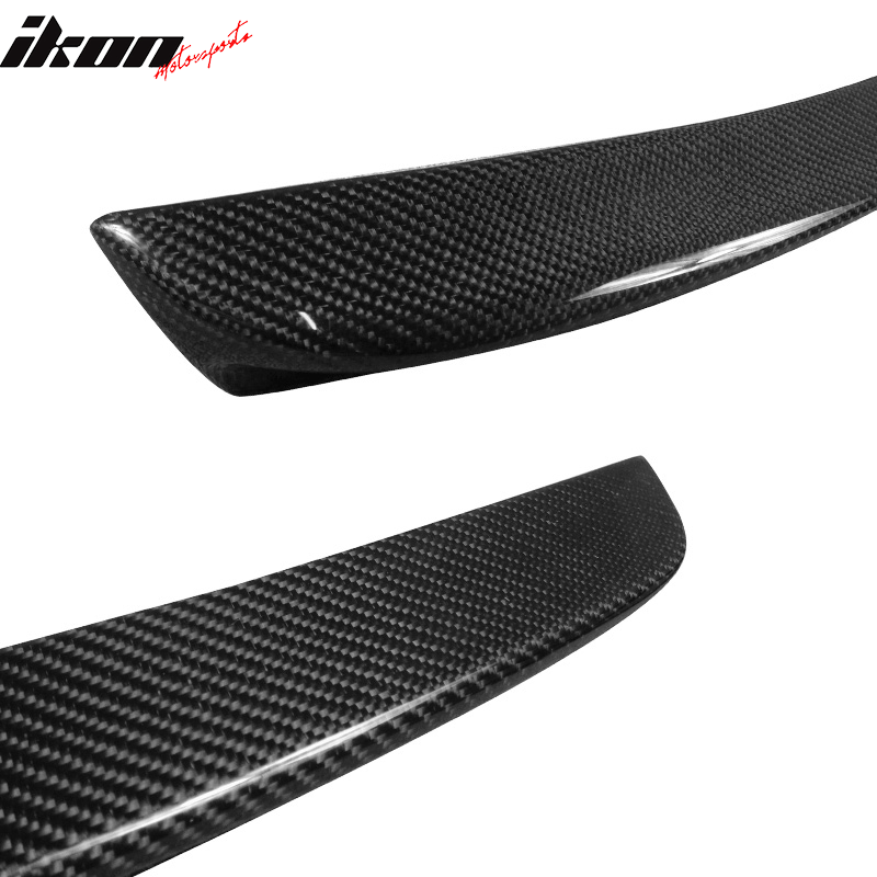 IKON MOTORSPORTS, Trunk Spoiler Compatible With 2003-2009 Mercedes-Benz CLK-Class C209 AMG Coupe , Matte Carbon Fiber + FRP AMG Style Rear Spoiler Wing, 2004 2005 2006 2007 2008