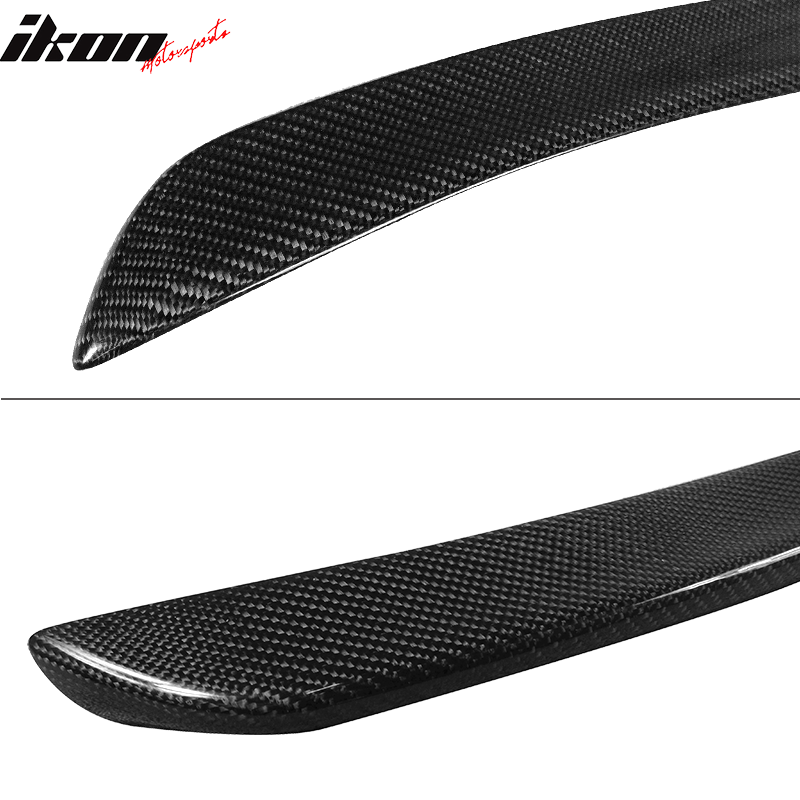 IKON MOTORSPORTS, Trunk Spoiler Compatible With 2005-2010 Mercedes-Benz SLK-Class R171 SLK200 SLK300 SLK55 AMG , Matte Carbon Fiber + FRP AMG Style Rear Spoiler Wing, 2006 2007 2008 2009