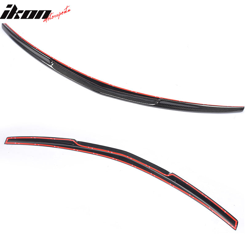 IKON MOTORSPORTS, Trunk Spoiler Compatible With 2010-2015 Mercedes-Benz C Class W207 Coupe , Matte Carbon Fiber + FRP PD Style Rear Spoiler Wing, 2011 2012 2013 2014