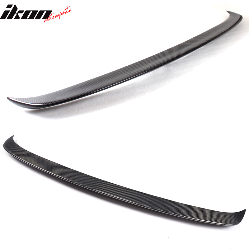 IKON MOTORSPORTS, Trunk Spoiler Compatible With 2004-2010 BMW 5 Series E60 & M5 , Matte Carbon Fiber + FRP AC Style Rear Spoiler Wing, 2005 2006 2007 2008 2009