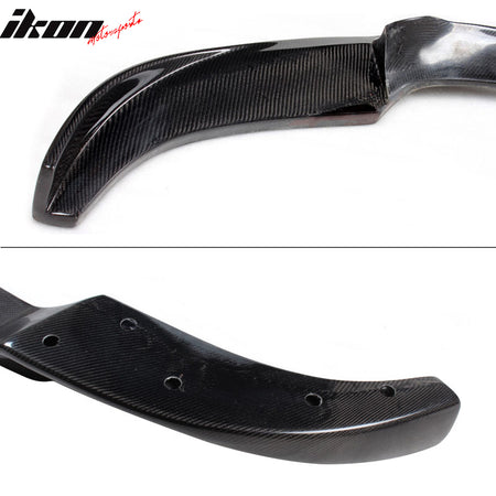 IKON MOTORSPORTS, Front Bumper Lip Compatible With 2006-2010 BMW 5 Series E60 M5 , Matte Carbon Fiber + FRP HM Style Front Lip Spoiler Wing Chin Splitter, 2007 2008 2009