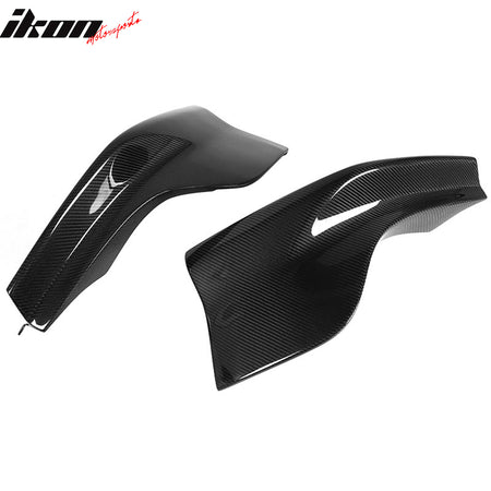 IKON MOTORSPORTS, Front Splitters Compatible With 2004-2010 BMW 5 Series E60 M5 , Matte Carbon Fiber + FRP 3D Style Front Bumper Lip Chin Spoiler Wing 2PC , 2005 2006 2007 2008 2009