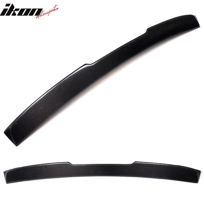 IKON MOTORSPORTS, Roof Spoiler Compatible With 2004-2010 BMW 5 Series E60 M5 , Matte Carbon Fiber + FRP AC Style Rear Spoiler Wing, 2005 2006 2007 2008 2009