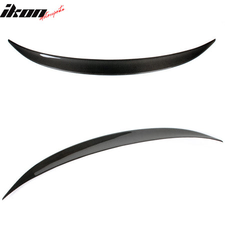 IKON MOTORSPORTS, Trunk Spoiler Compatible With 2007-2013 BMW 1 Series E82 , Matte Carbon Fiber + FRP M Performance Style Rear Spoiler Wing, 2008 2009 2010 2011 2012