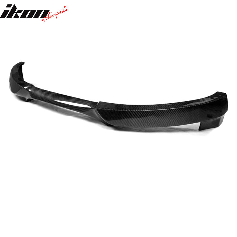 IKON MOTORSPORTS, Front Bumper Lip Compatible With 2007-2013 BMW 1 Series E82 Coupe M Sport Bumper , Matte Carbon Fiber + FRP HT Style Front Lip Spoiler Wing Chin Splitter, 2008 2009 2010 2011 2012