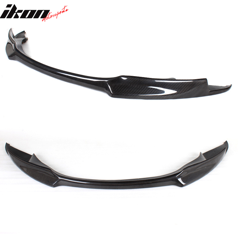 IKON MOTORSPORTS, Front Bumper Lip Compatible With 2008-2014 BMW M3 E90 E92 E93 Coupe Sedan , Matte Carbon Fiber VO Style Front Lip Spoiler Wing Chin Splitter, 2009 2010 2011 2012 2013