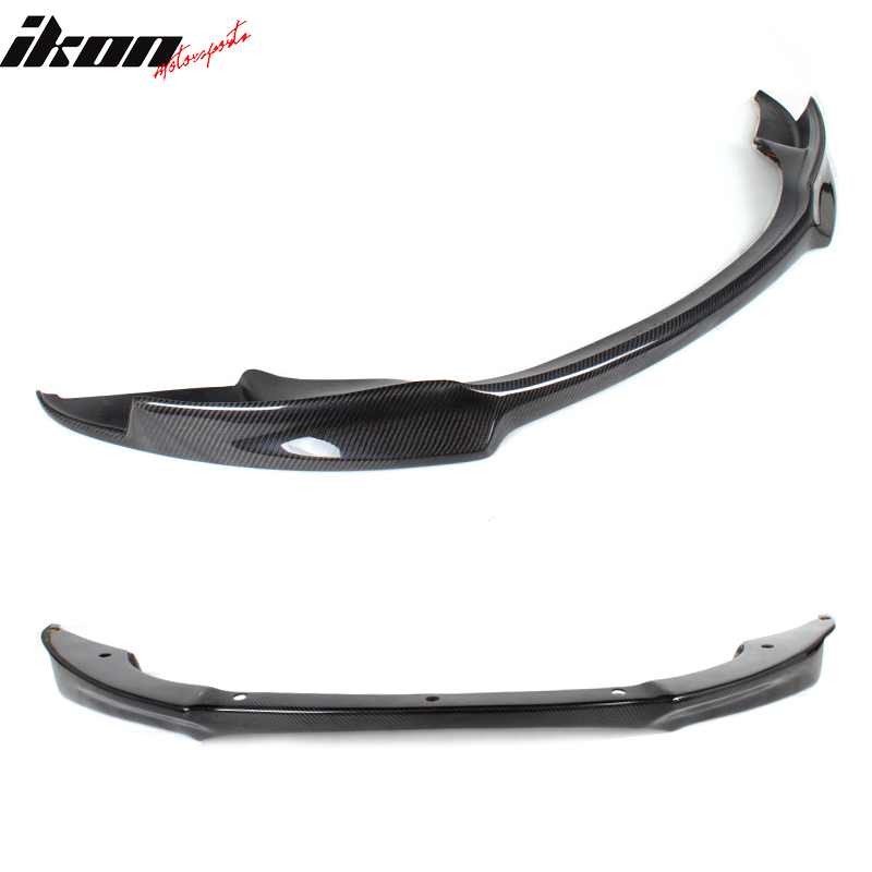 IKON MOTORSPORTS, Front Bumper Lip Compatible With 2008-2014 BMW M3 E90 E92 E93 Coupe Sedan , Matte Carbon Fiber VO Style Front Lip Spoiler Wing Chin Splitter, 2009 2010 2011 2012 2013